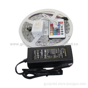 Multiple Flexible LED Strip with 60 Pieces of 5050 SMD LEDs/Meter, Controller, 72W/12V Power Supply